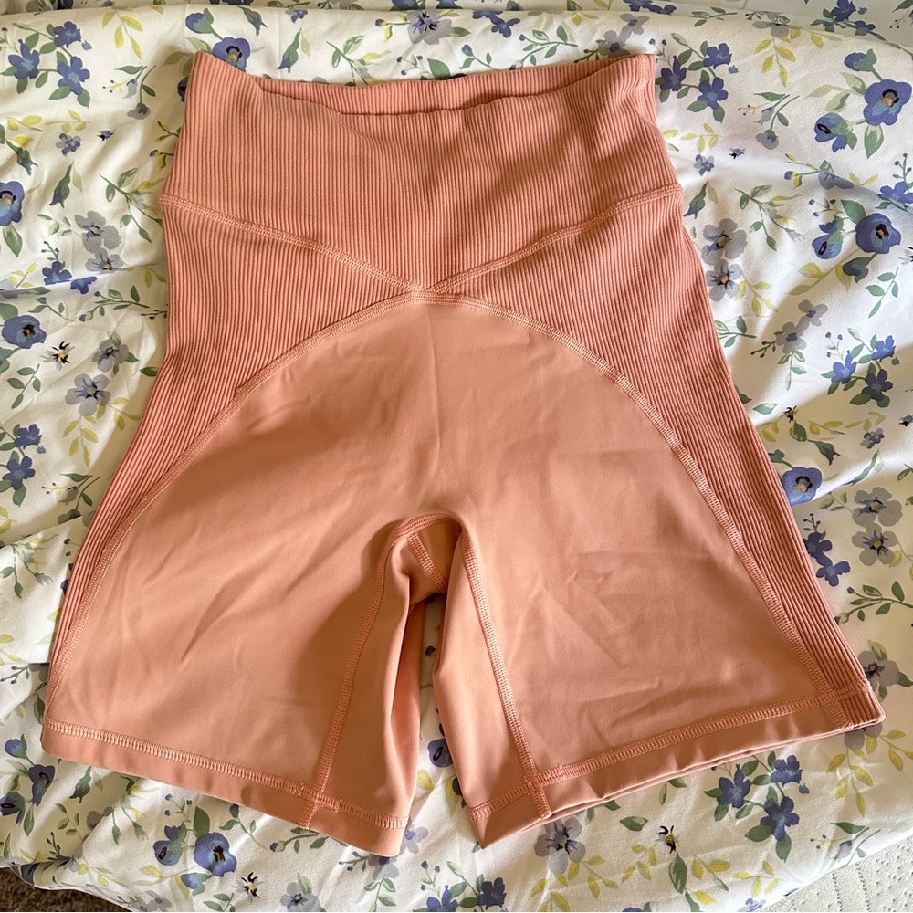Aerie Offline Coral Detailed Biker Shorts